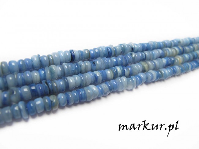 Masa perłowa talarki nieregularne błękitne 1-4/6 mm sznur