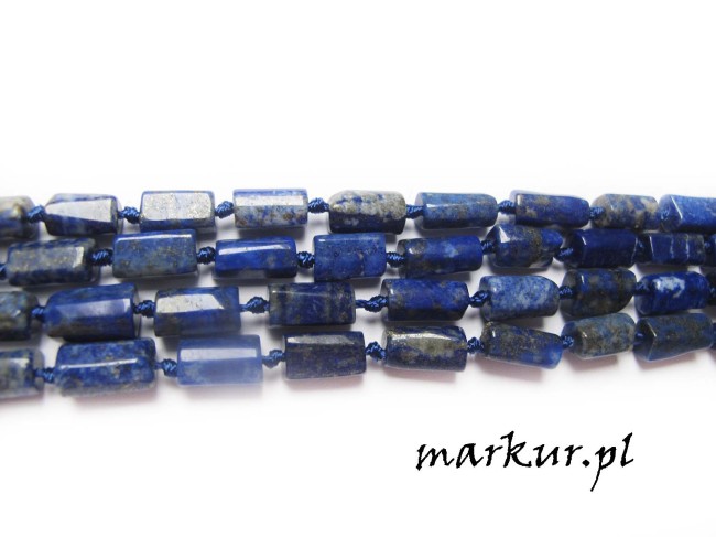 Lapis lazuli słupki nieregularne 8-12 mm sznur