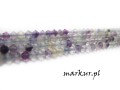 Fluoryt tęczowy fasetka szlif gwiazdkowy kula  4 mm sznur