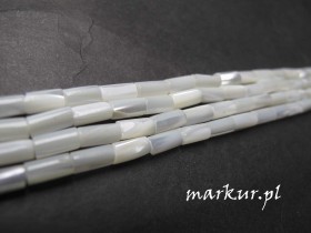 Macica perłowa biała pałeczka 4/8 mm sznur