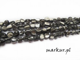 Macica perłowa czarna platerowana nugaty 3  6 mm sznur