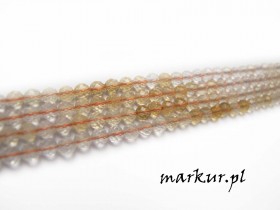 Cytryn naturalny cieniowany fasetka kula  3 mm sznur