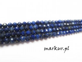 Lapis lazuli naturalny ciemny fasetka kula  2 mm sznur