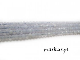 Chalcedon koronkowy fasetka oponka 2/3 mm sznur
