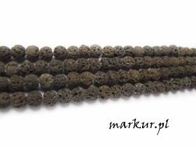 Lawa wulkaniczna brązowa kula 16 mm sznur
