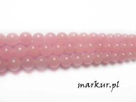 Jadeit różowy kula 10 mm sznur