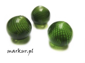 Koraliki szklane dmuchane zielone kula 20 mm 