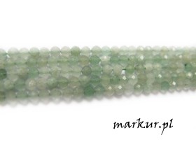 Awenturyn zielony fasetka kula  3 mm sznur