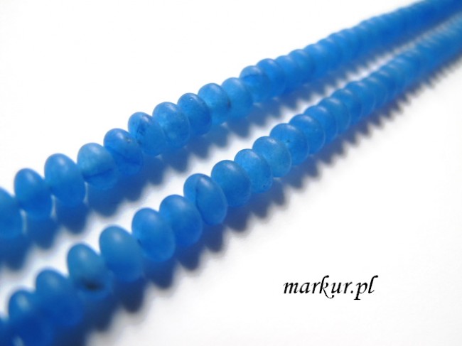 Jadeit niebieski trawiony oponka 3/5 mm sznur