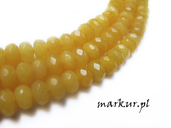 Jadeit żółty fasetka oponka 5/8 mm sznur