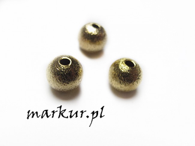 Koraliki metalowe chromowane kolor złoty kula 8 mm opakowanie 5 sztuk.