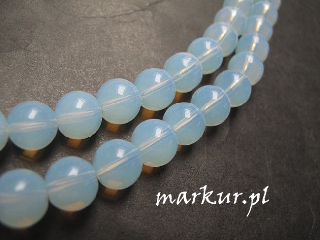 Koraliki szklane opal kula  6 mm sznur (1)