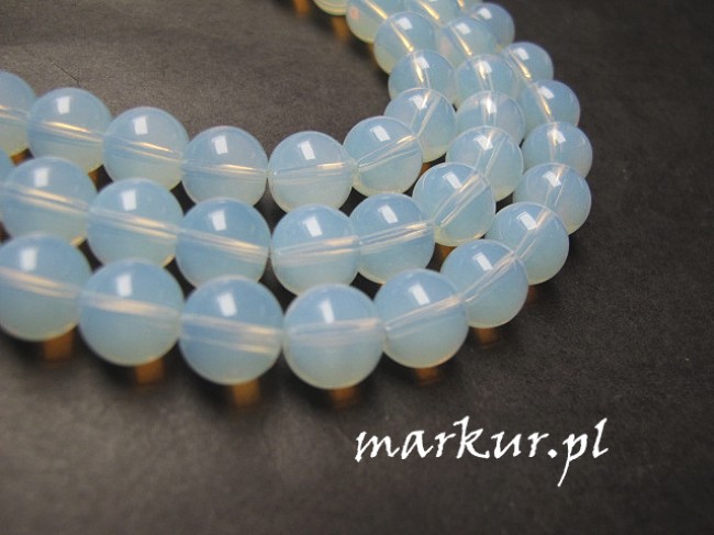 Koraliki szklane opal kula  6 mm sznur (2)