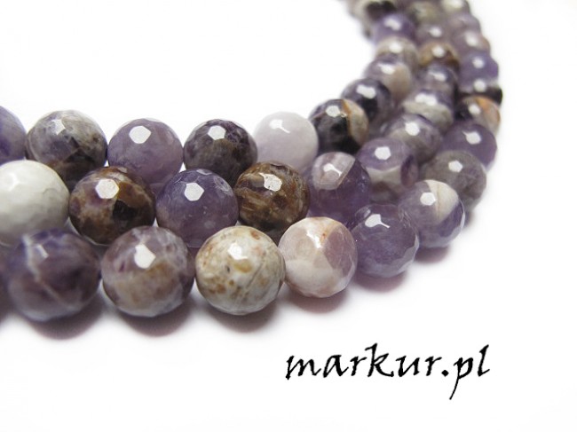 Ametyst wielokolorowy fasetka kula  6 mm sznur (1)