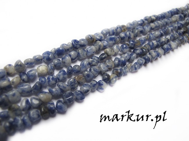 Jaspis ziemny niebieski nugaty nieregularne  3-5 mm sznur