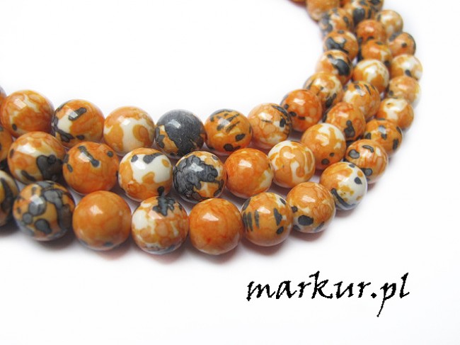 Howlit pomarańczowo_popielato_biały kula 10 mm sznur (1)