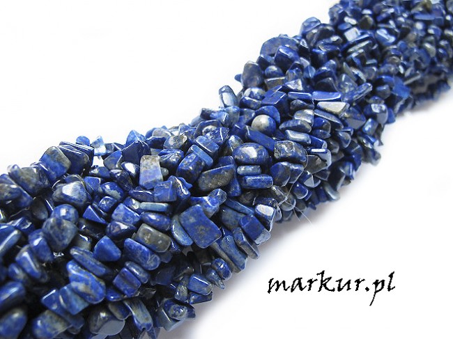 Lapis Lazuli sieczka drobna  4 - 8 mm sznur 80 cm