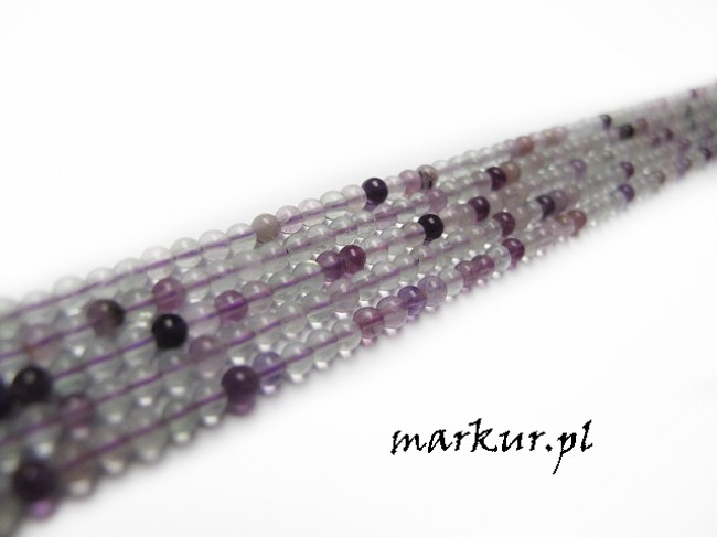 Fluoryt purpurowy kula  3 mm sznur (1)