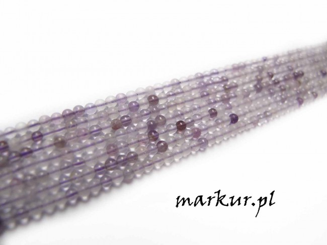 Fluoryt purpurowy kula  2 mm sznur