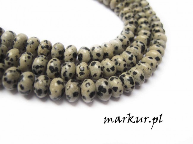 Jaspis dalmatyńczyk oponka 4/6 mm sznur