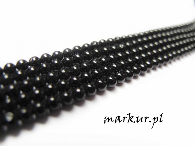 Turmalin czarny kula  3 mm sznur (1)