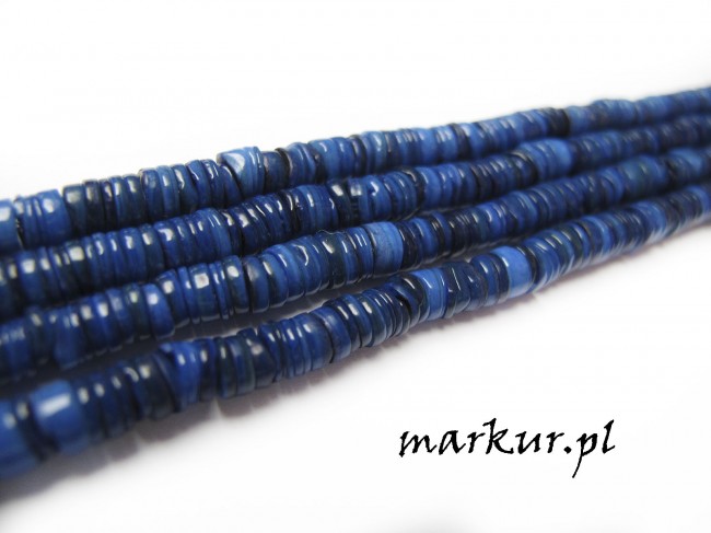 Masa perłowa talarki nieregularne granatowe 1-4/6 mm sznur