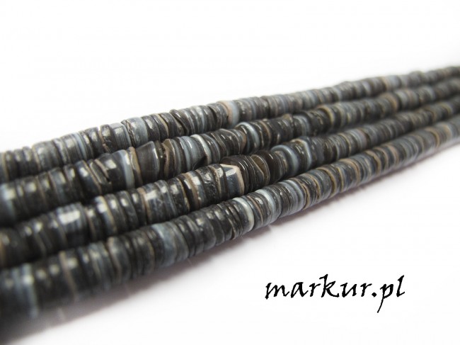Masa perłowa talarki nieregularne popielate 1-4/6 mm sznur