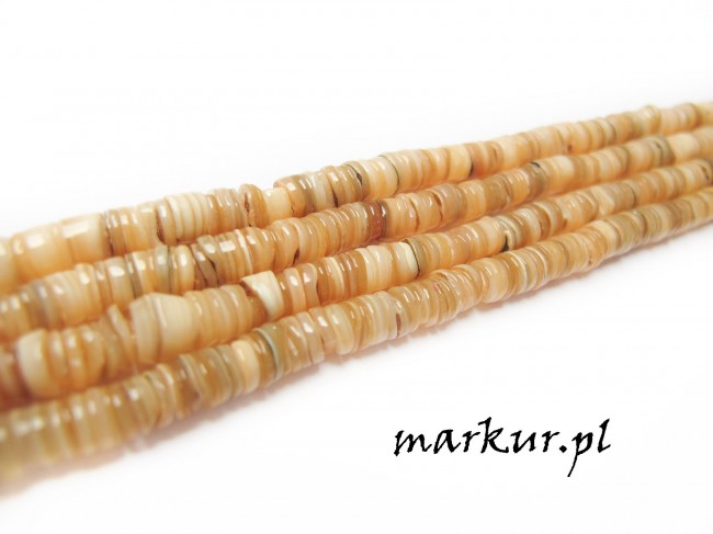 Masa perłowa talarki nieregularne łososiowe 1-4/6 mm sznur