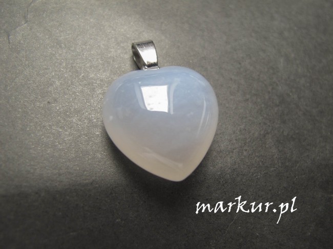 Chalcedon niebieski serce zawieszka 20 mm