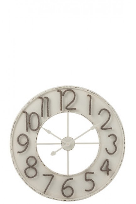Zegar Lina Metal Biały/Szary Duży (91,5x3x91,5cm)