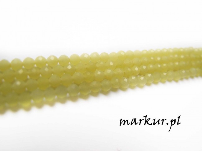 Jadeit lemon fasetka kula  3 mm sznur