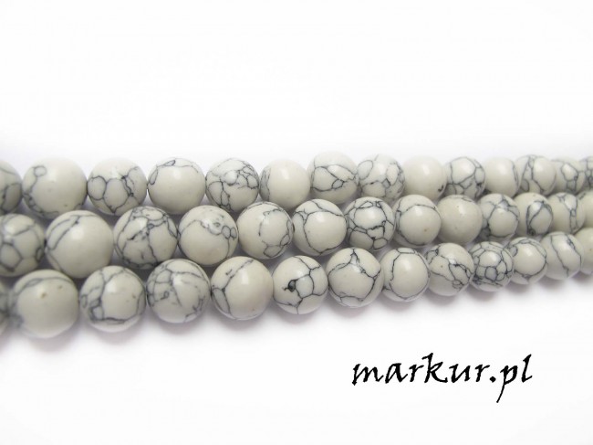 Turkus biały kula 10 mm sznur