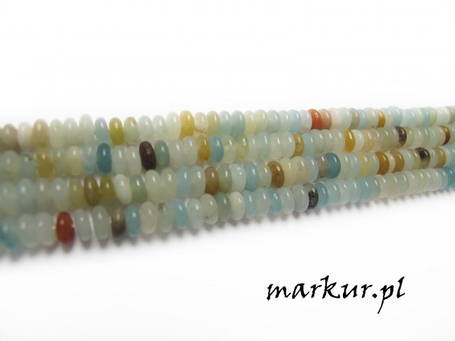 Amazonit multicolor oponka  2/4 mm sznur