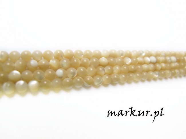 Macica perłowa beżowa kula  3 mm sznur
