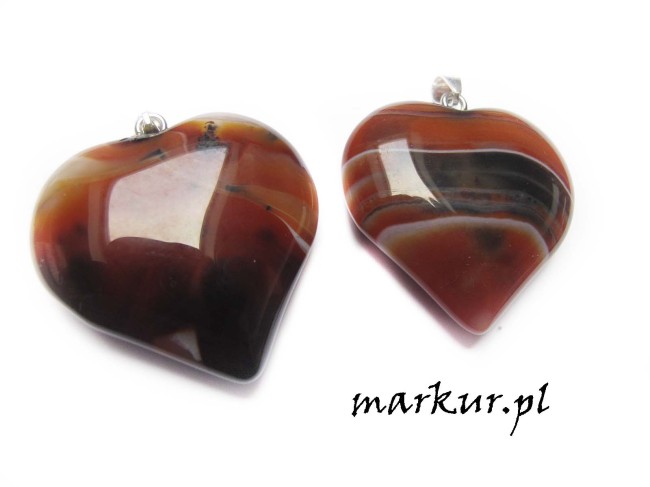 Agat palony serce zawieszka 40 mm (1)