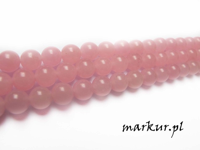 Jadeit różowy kula 10 mm sznur