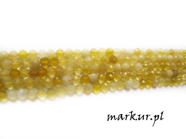 Opal żółty fasetka kula  3 mm sznur