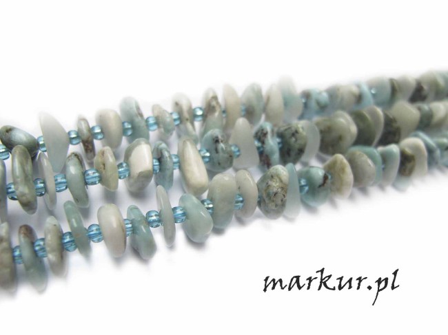 Larimar talarki nieregularne 8 - 12 mm sznur