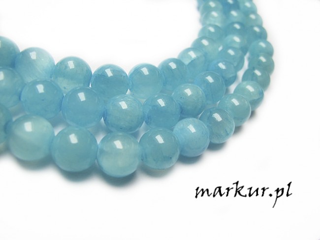 Marmur aqua szklisty kula  4 mm sznur