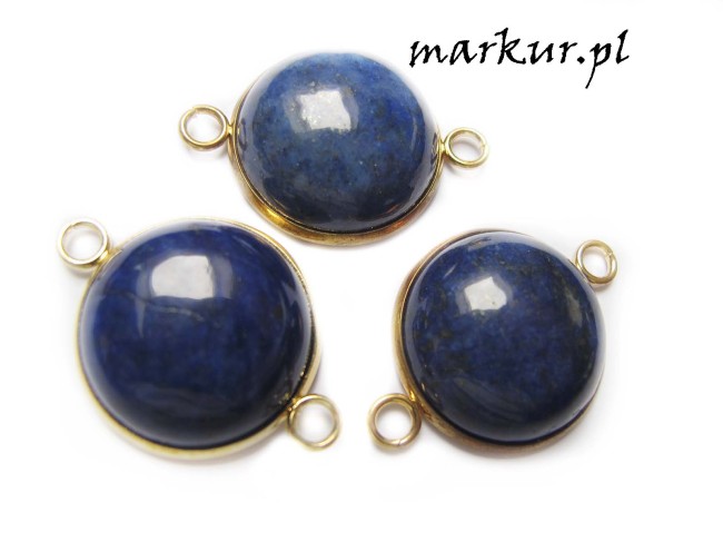 Lapis lazuli łącznik moneta  8 mm