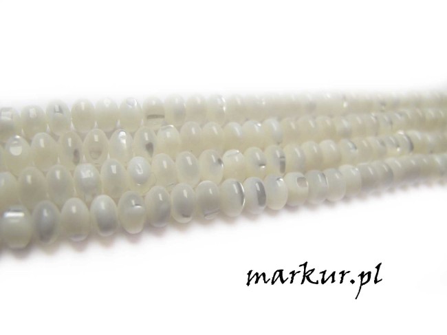 Macica perłowa biała oponka 4/6 mm sznur