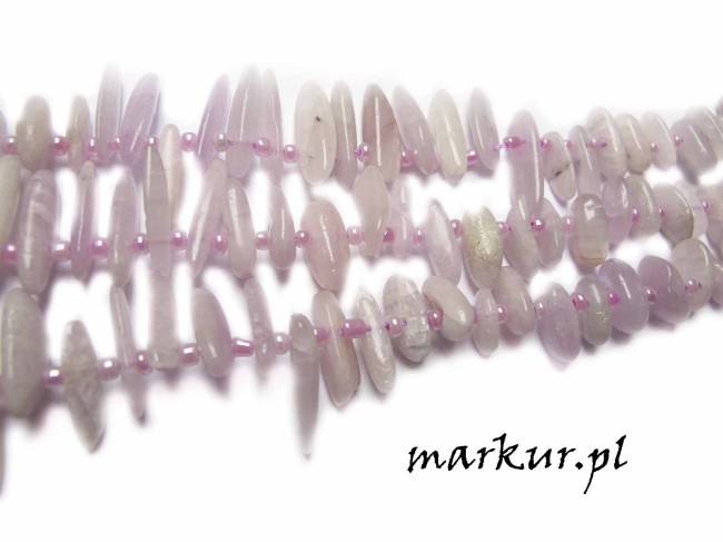 Kunzite pazury 3-12/5-18 mm sznur 38 cm