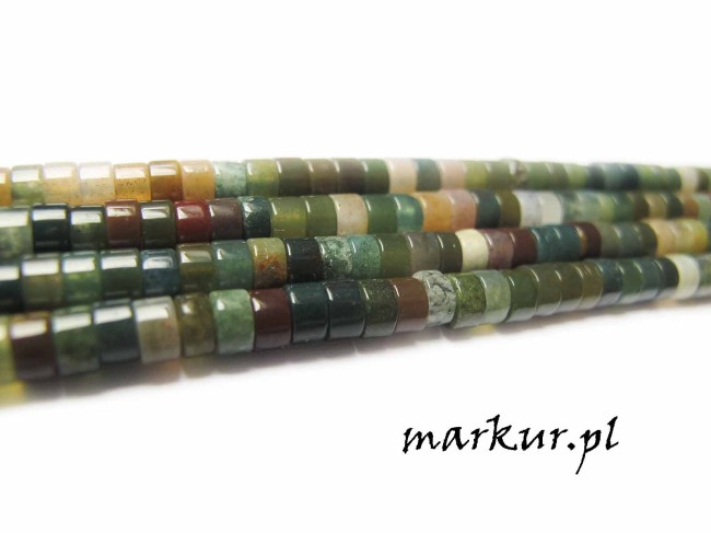 Agat indiański talarek 2/4 mm sznur