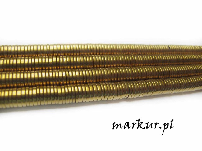 Hematyt kolor złoty talarek 1/6 mm sznur