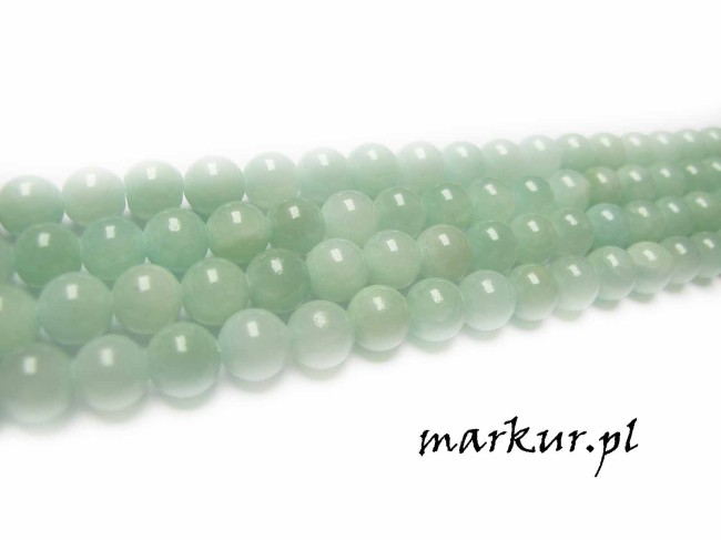 Jadeit pistacjowy pastelowy kula  6 mm sznur