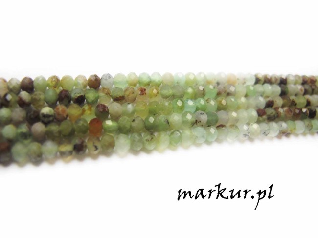 Chryzopraz cieniowany fasetka oponka 2/3 mm sznur