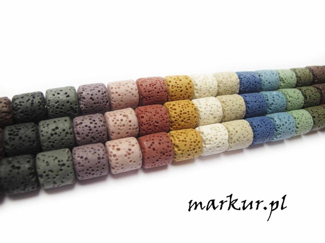 Lawa wulkaniczna mix kolorów wałek 10 mm sznur