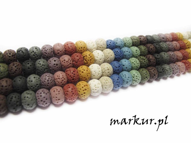 Lawa wulkaniczna mix kolorów oponka 5/8 mm sznur