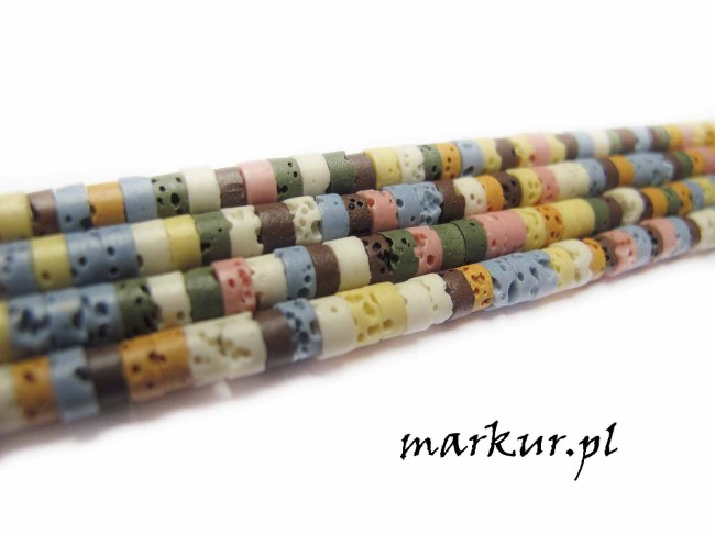 Lawa wulkaniczna mix kolorów talarek 2/4 mm sznur