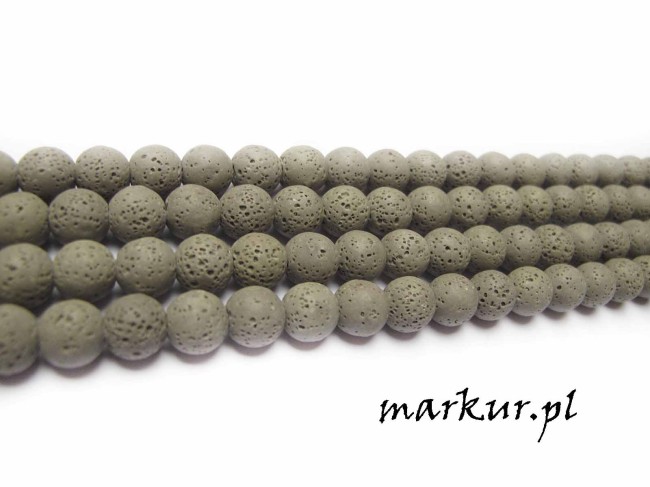 Lawa wulkaniczna szara kula  4 mm sznur